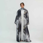 Silver Veil Abaya Set.