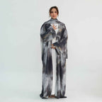 Silver Veil Abaya Set.