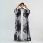 Silver Veil Abaya Set.