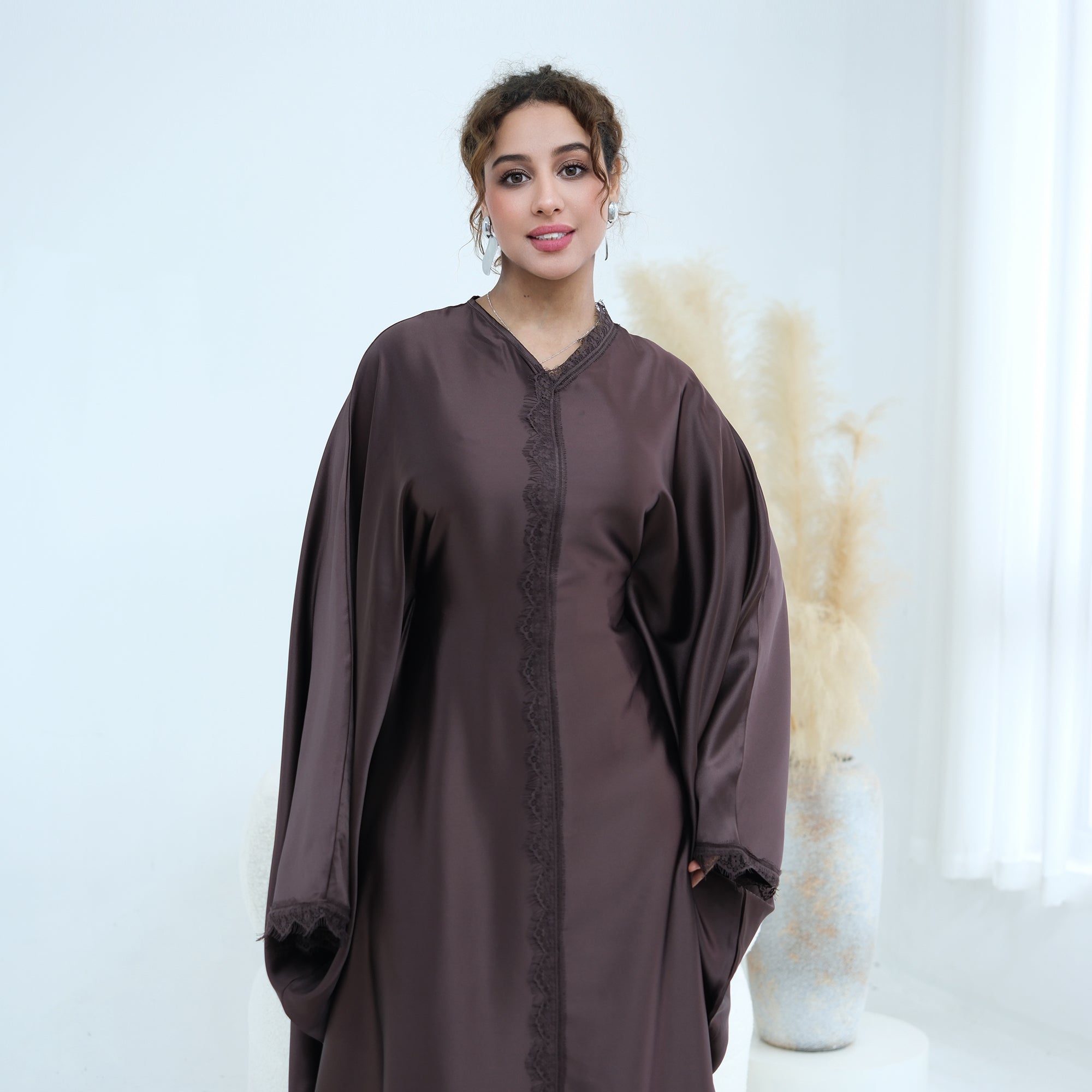 Yasmin Batwing Abaya - Coffee