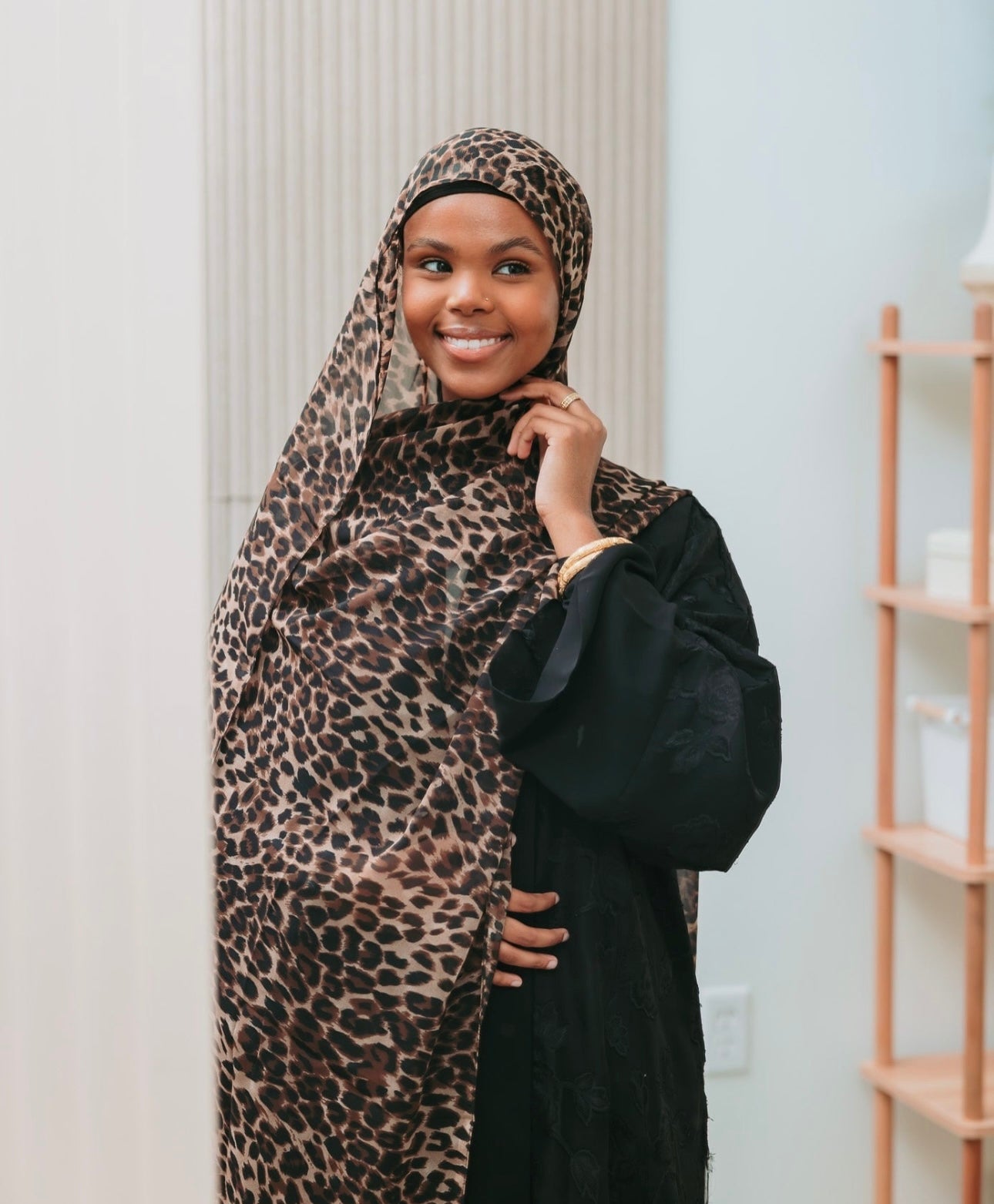 Leopard Aura Printed Modal Watermark Ombre Hiajb