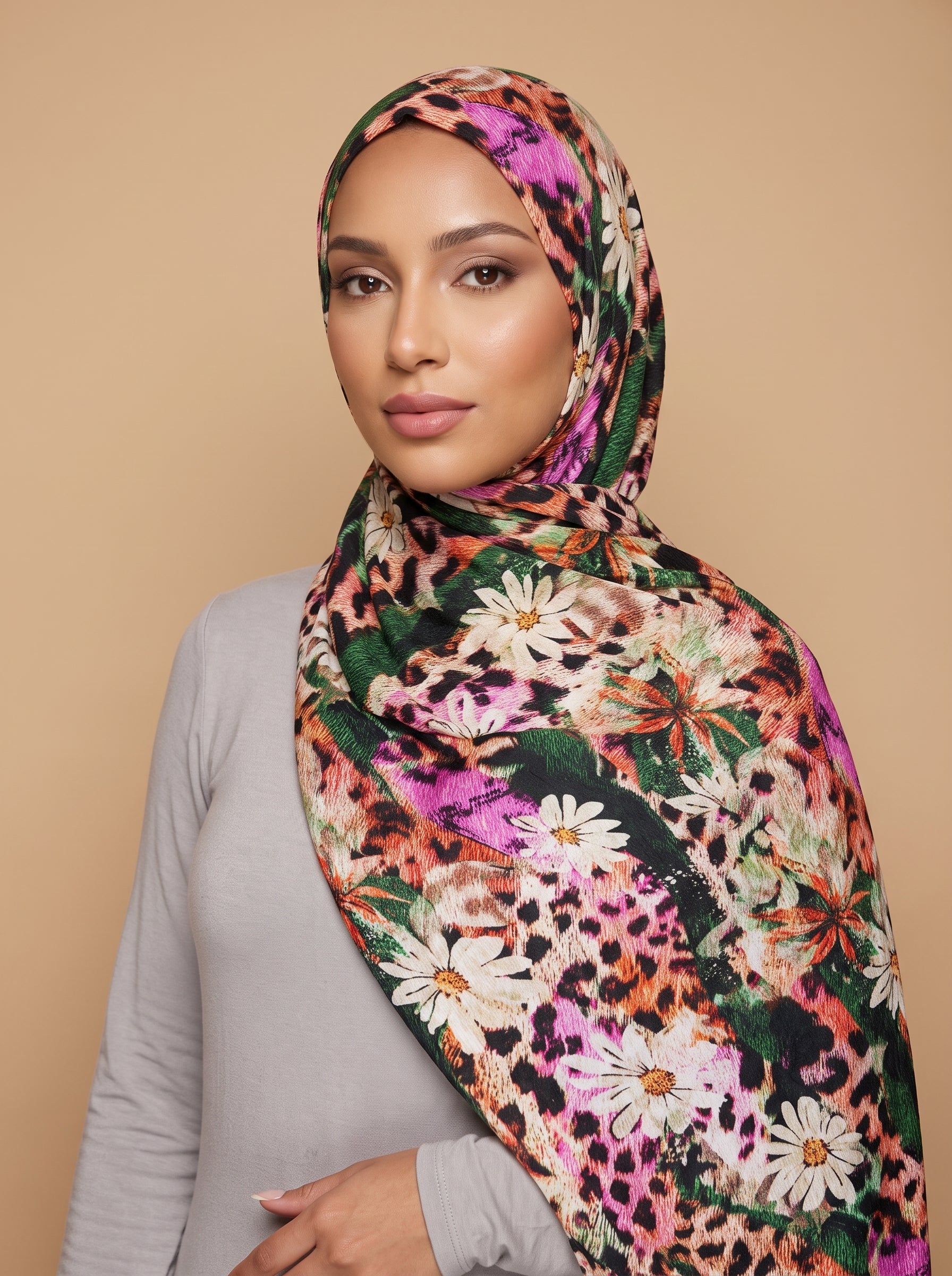 Floral Ferocity Printed Jersey Hijab