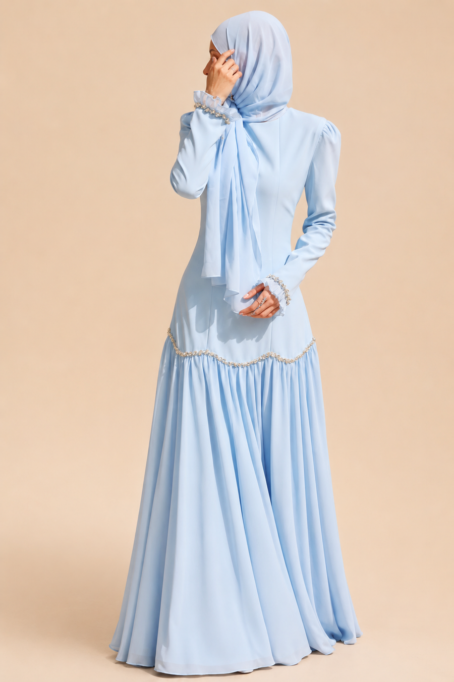 The Malika Celestial Gown - Sky Blue