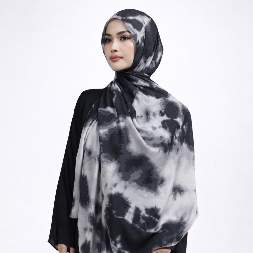 Midnight Flow Printed Modal Watermark Ombre Hijab