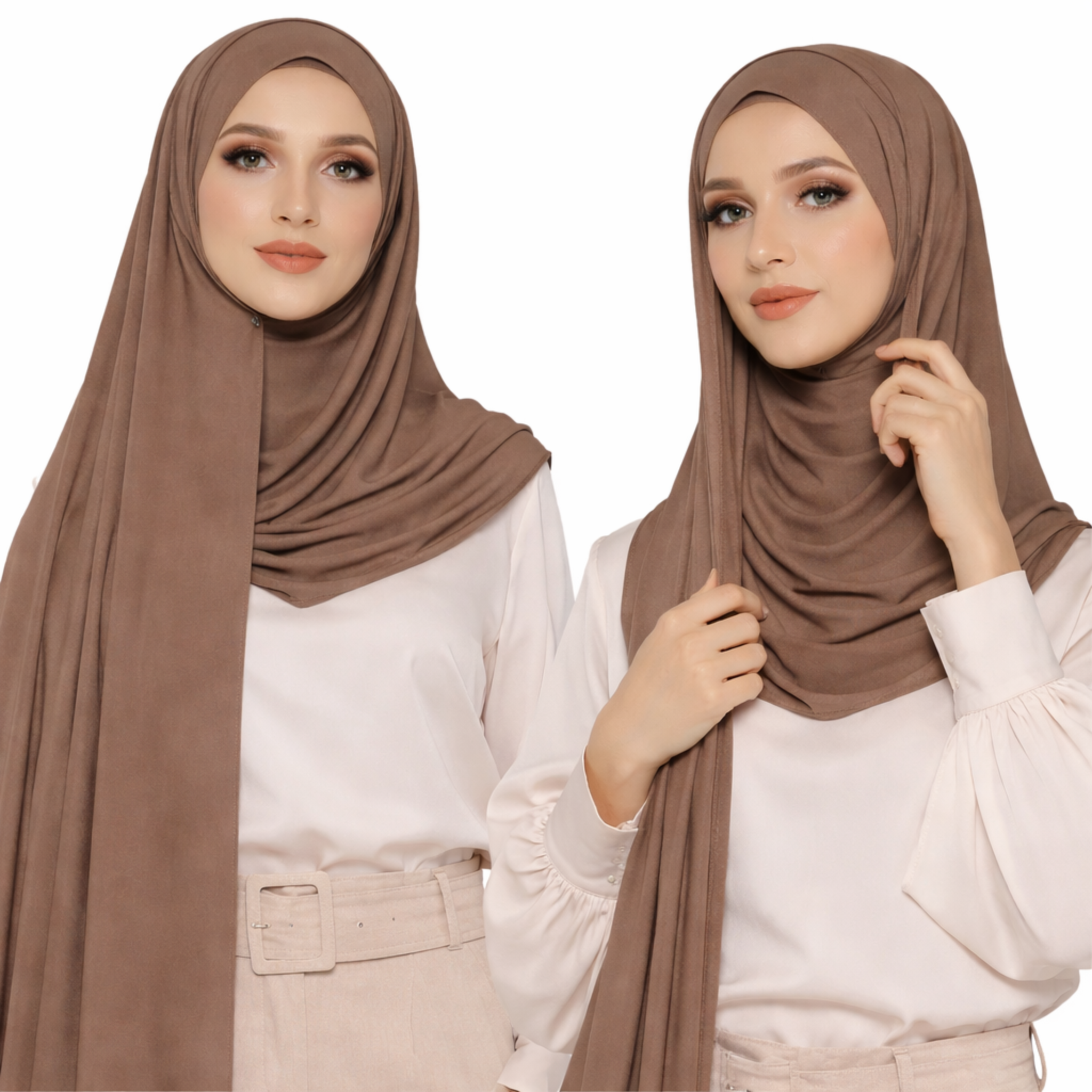 Premium Cotton Jersey Instant Hijab - Brown Shades