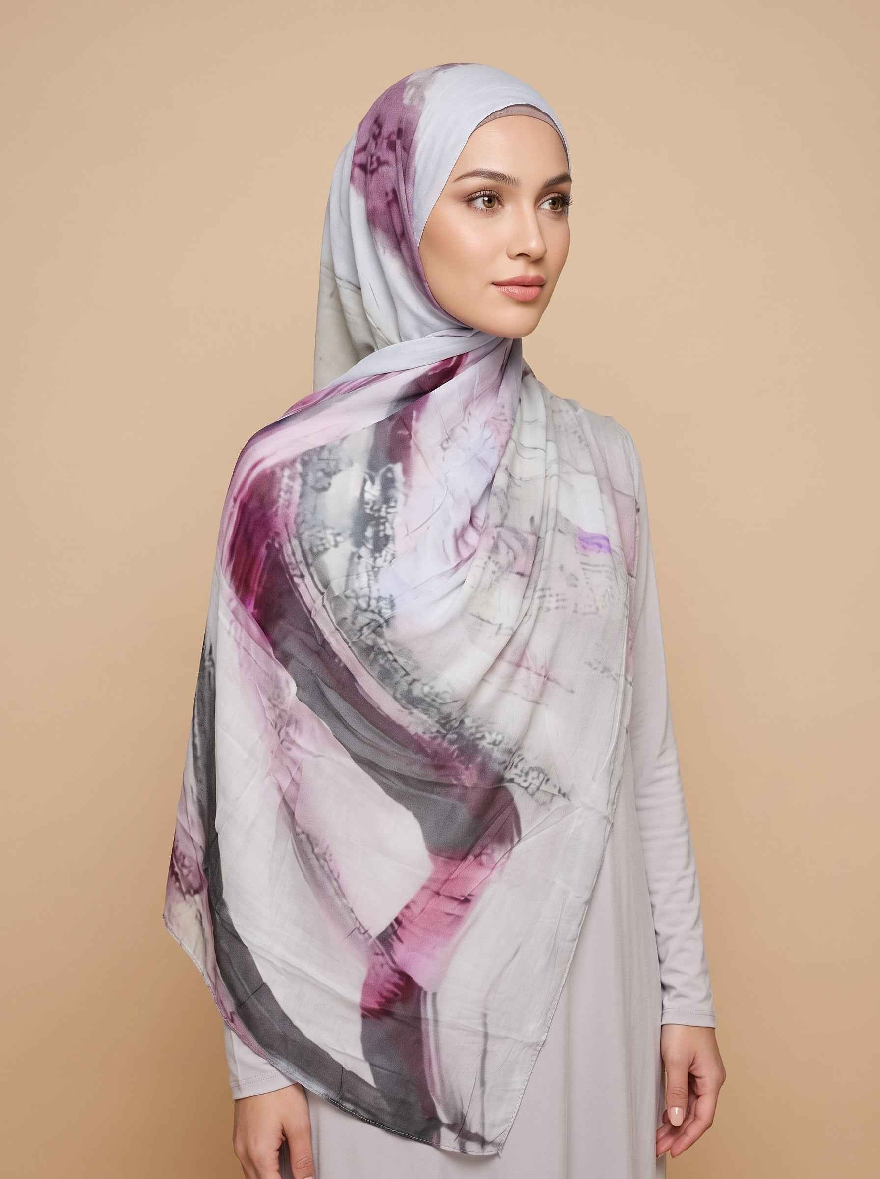 Orchid Mystique Printed Modal Hijab (Copy)