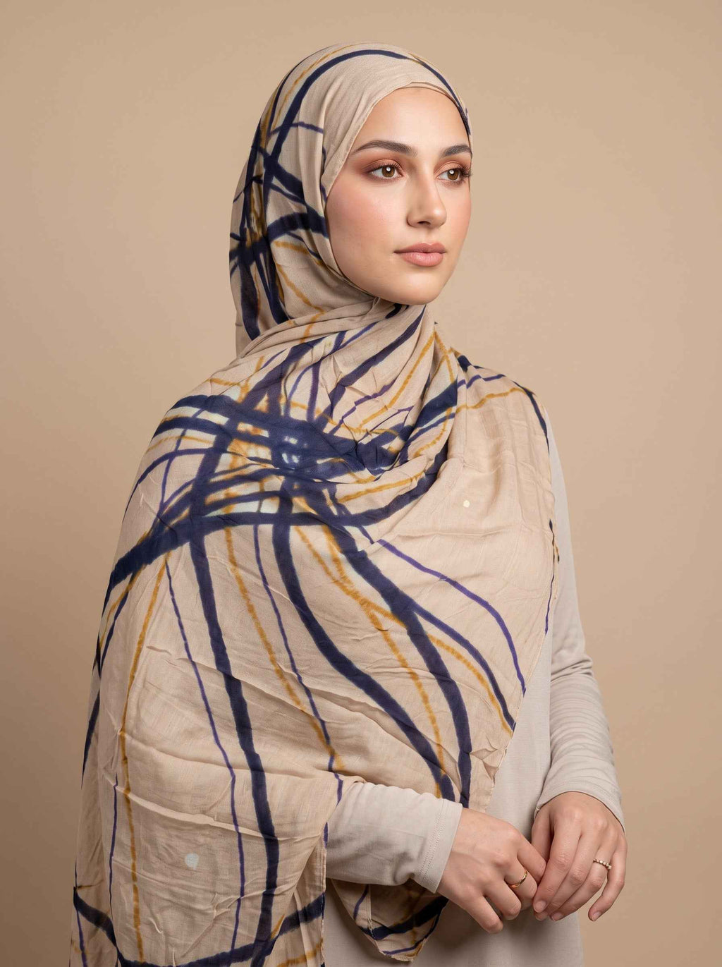 Calligraphy Cream Printed Modal Hijab (Copy)