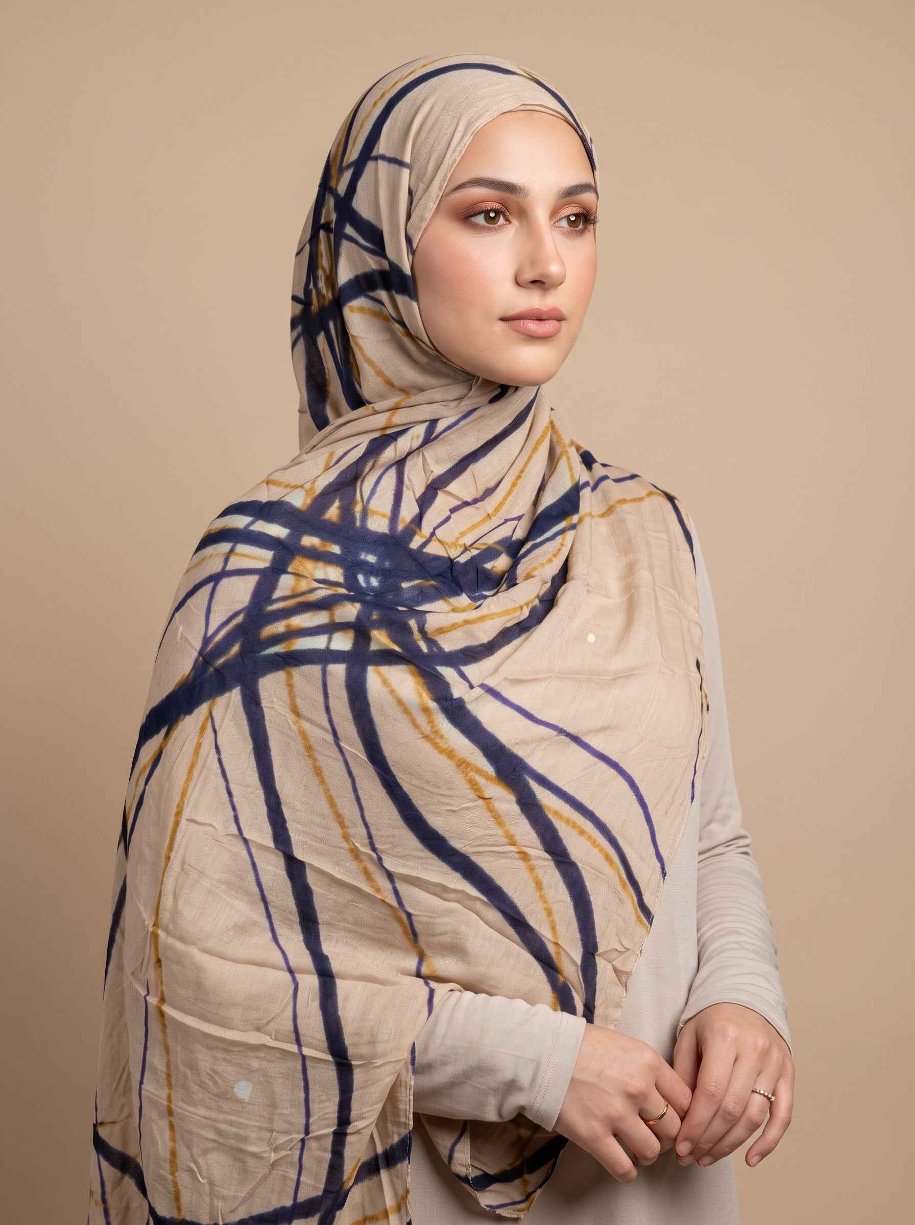Calligraphy Cream Printed Modal Hijab (Copy)