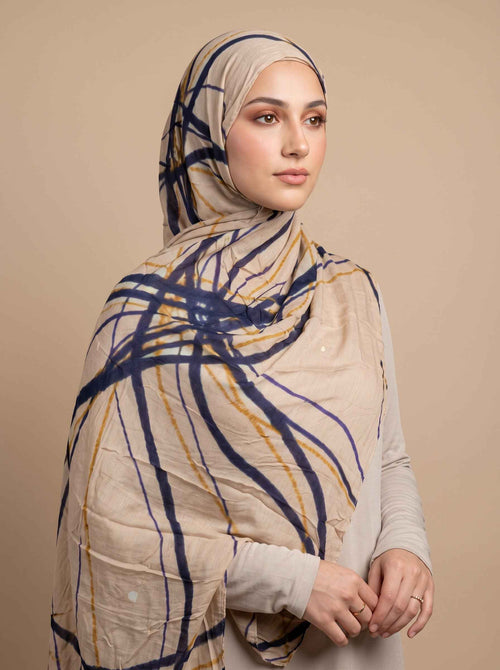 Calligraphy Cream Printed Modal Hijab (Copy)