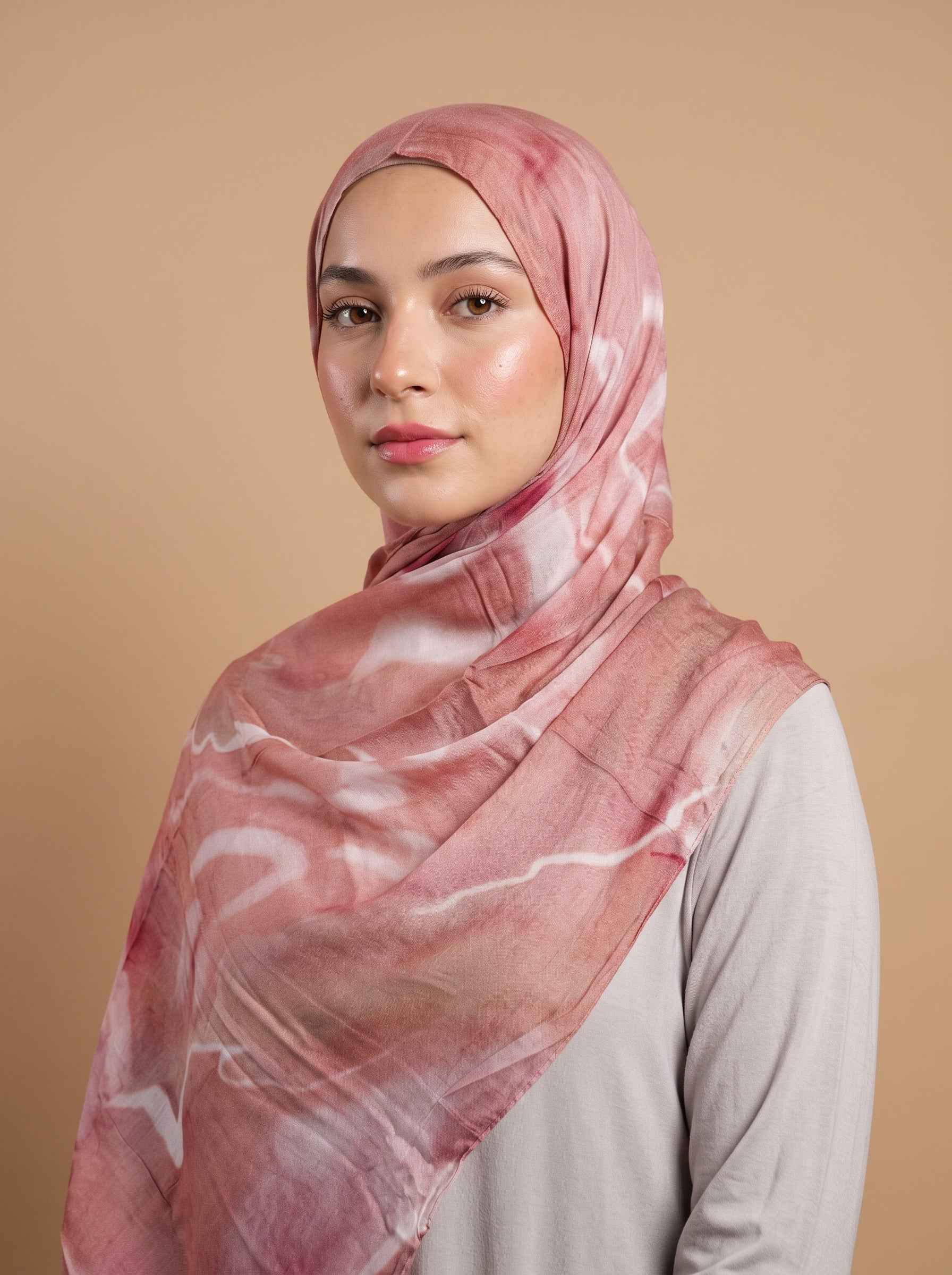 Whisper Pink Printed Modal Hijab (Copy)