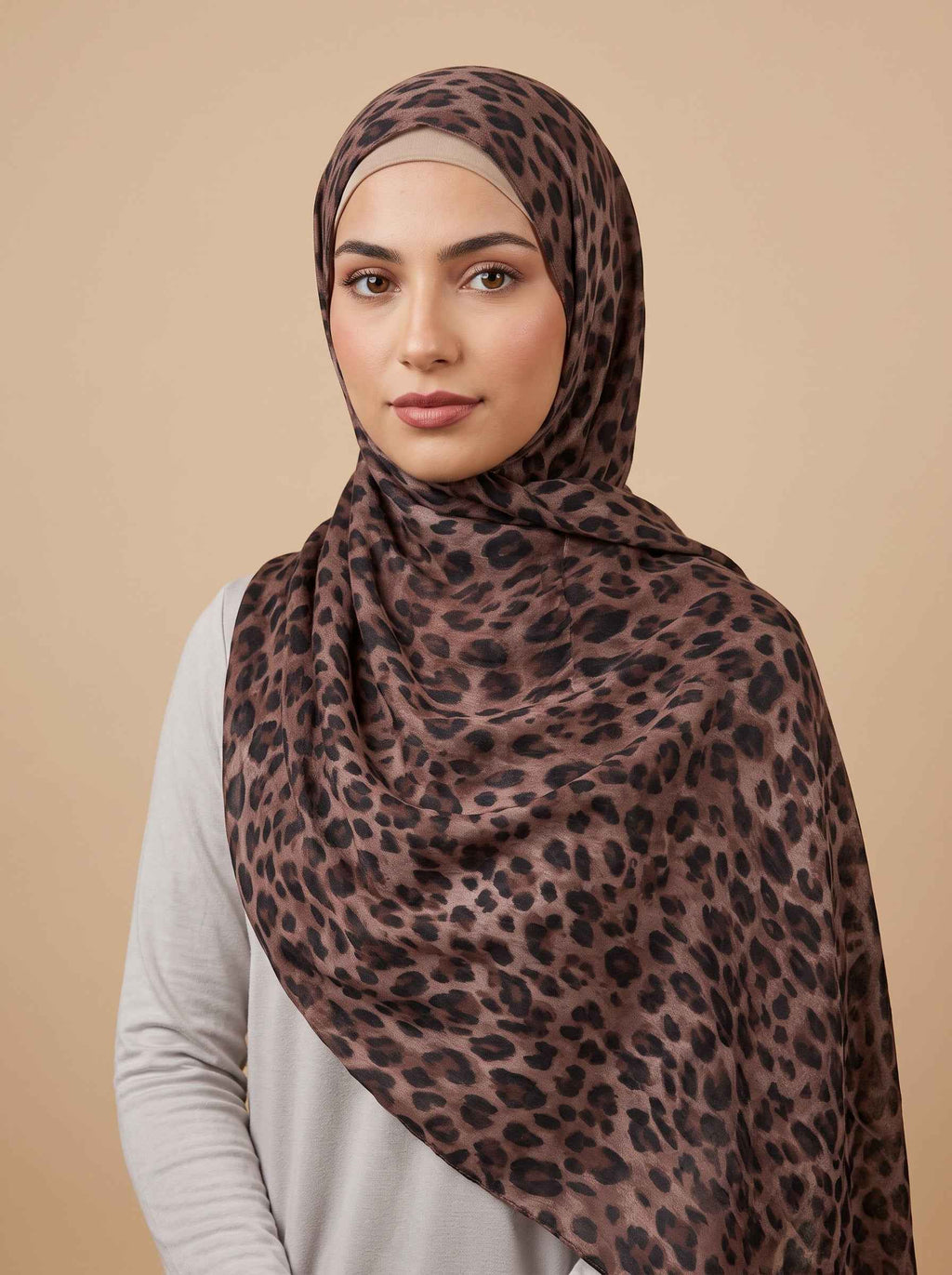 Mocha Leopard Printed Modal Hijab (Copy)