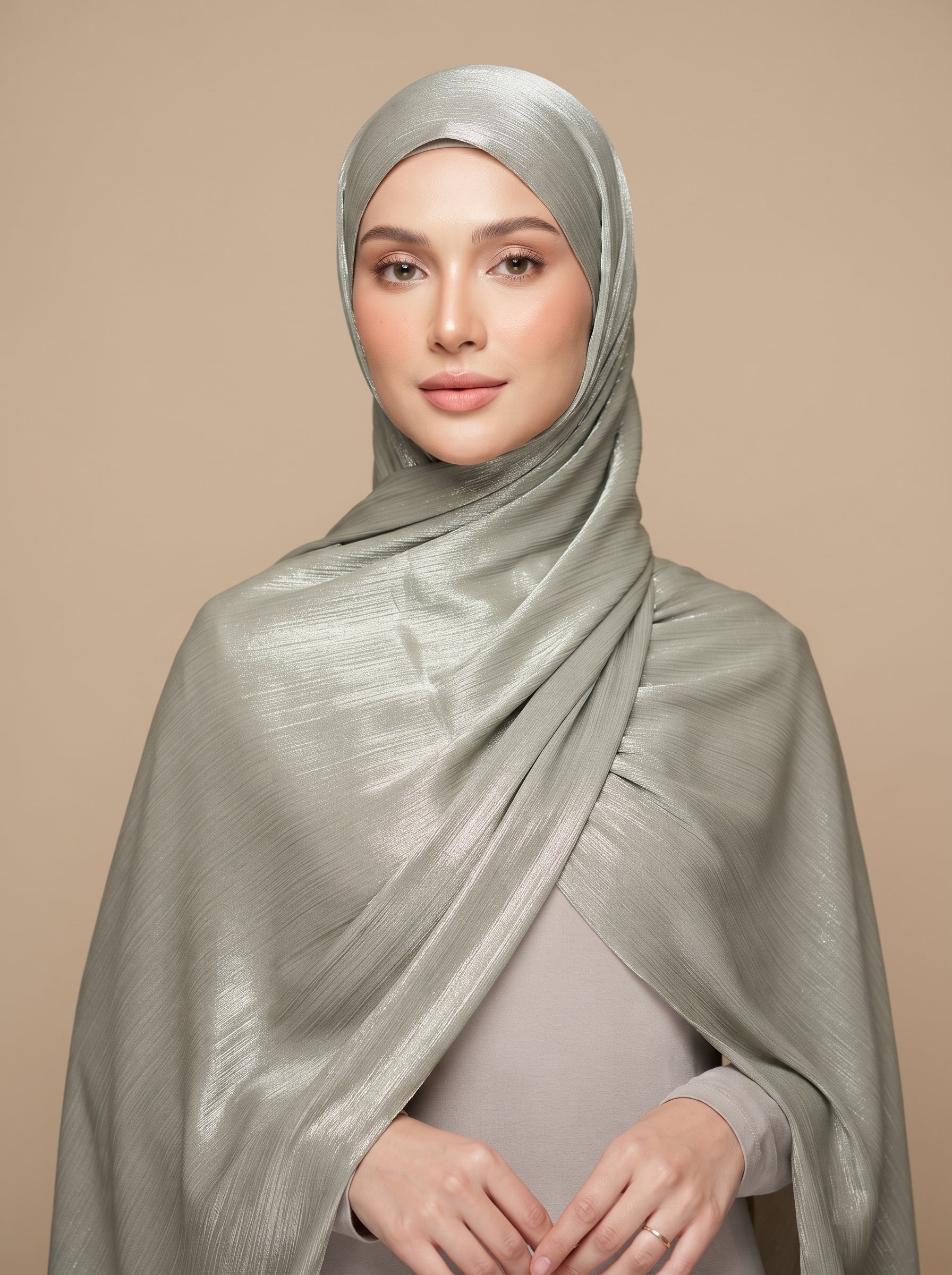 Shimmer Organza Hijab - Mint