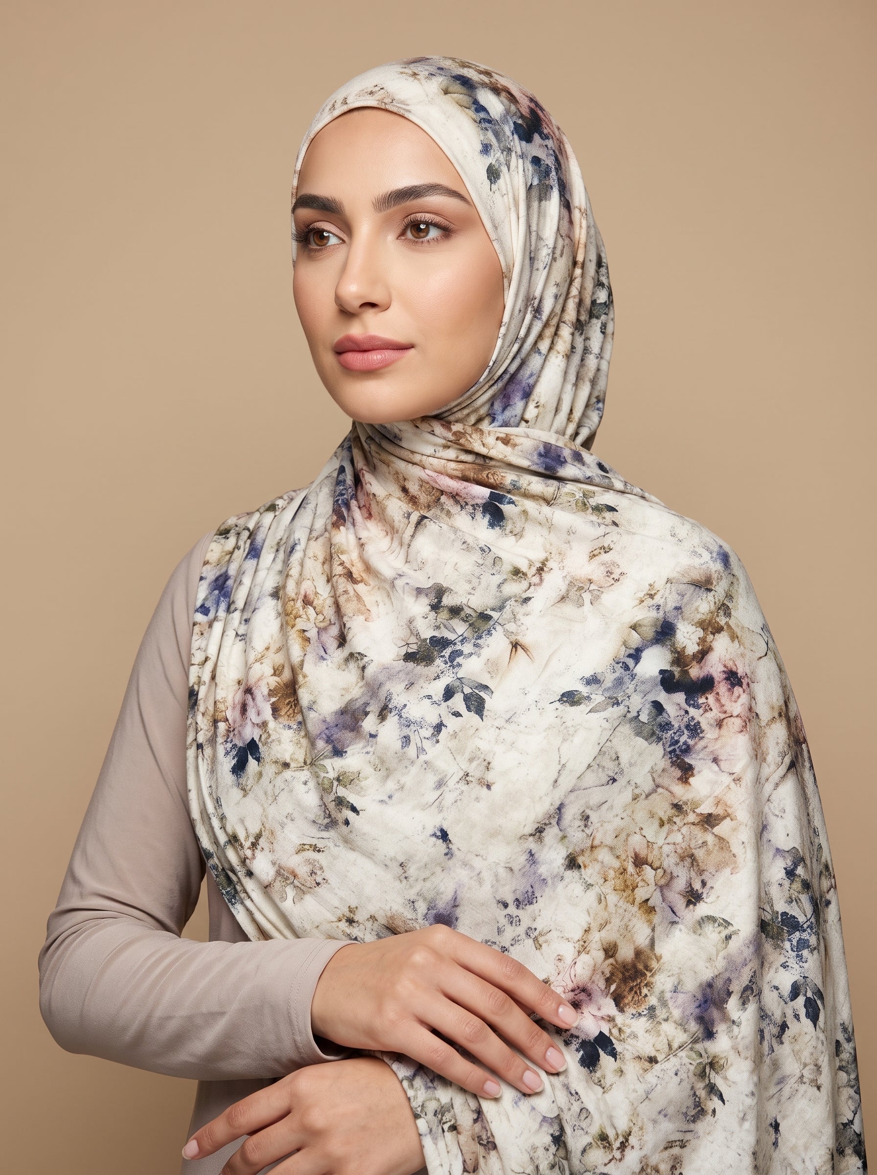 Ivory Garden Printed Jersey Hijab