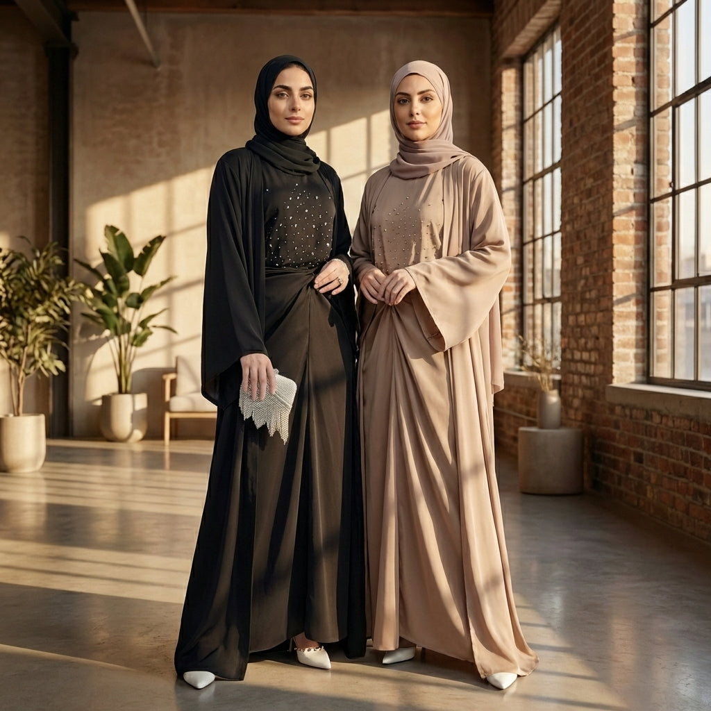Mahnoor Dubai Abaya Set - Black