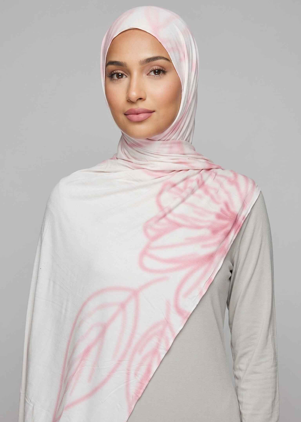 Rosy Sketch Printed Jersey Hijab (Copy)
