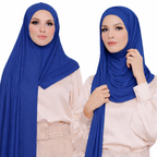Premium Cotton Jersey Instant Hijab - Blue Shades