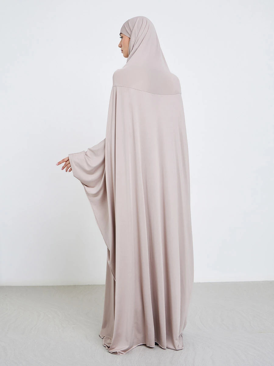 Barakah Modest Batwing Maxi Gown - Stone Grey