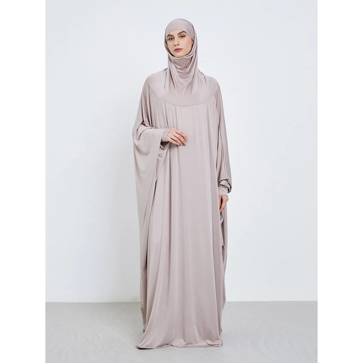 Barakah Modest Batwing Maxi Gown - Stone Grey