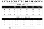 Layla Sculpted Drape Gown – Brown