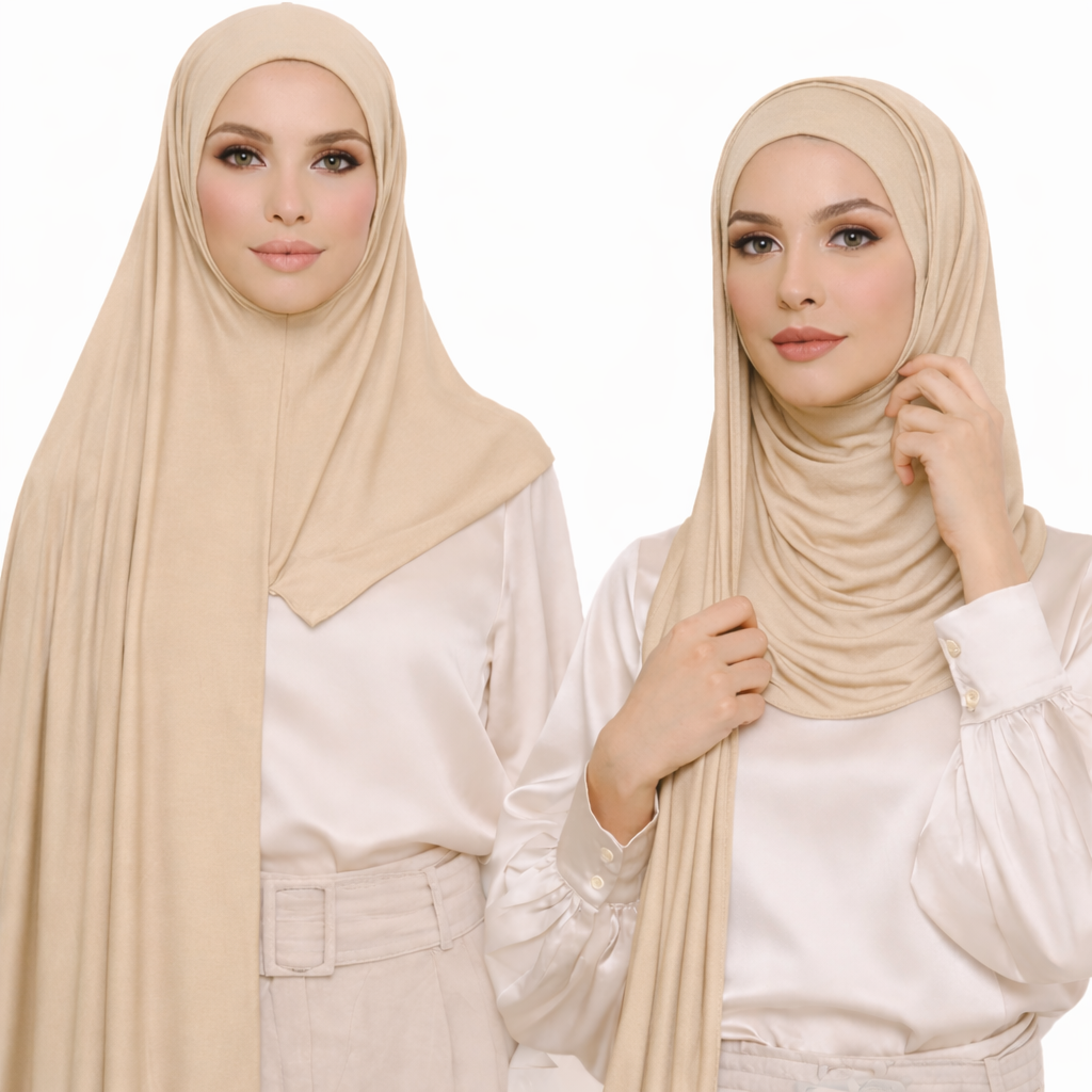 Premium Cotton Jersey Instant Hijab - Light Shades