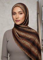 Warm Amber Animal Printed Jersey Hijab