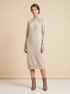 Aliyah Winter Knit Midi Dress  - Oatmeal
