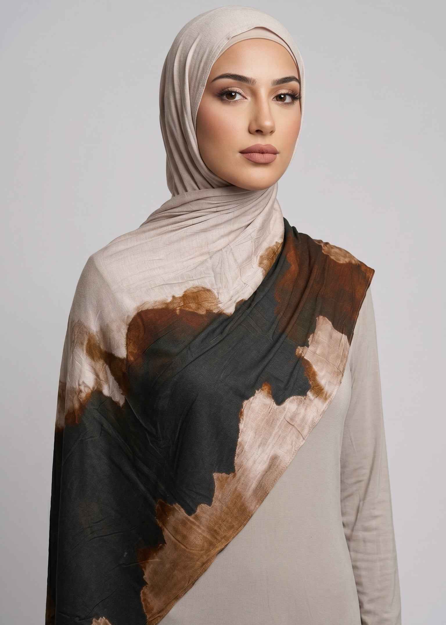 Espresso Cloud Printed Jersey Hijab (Copy)