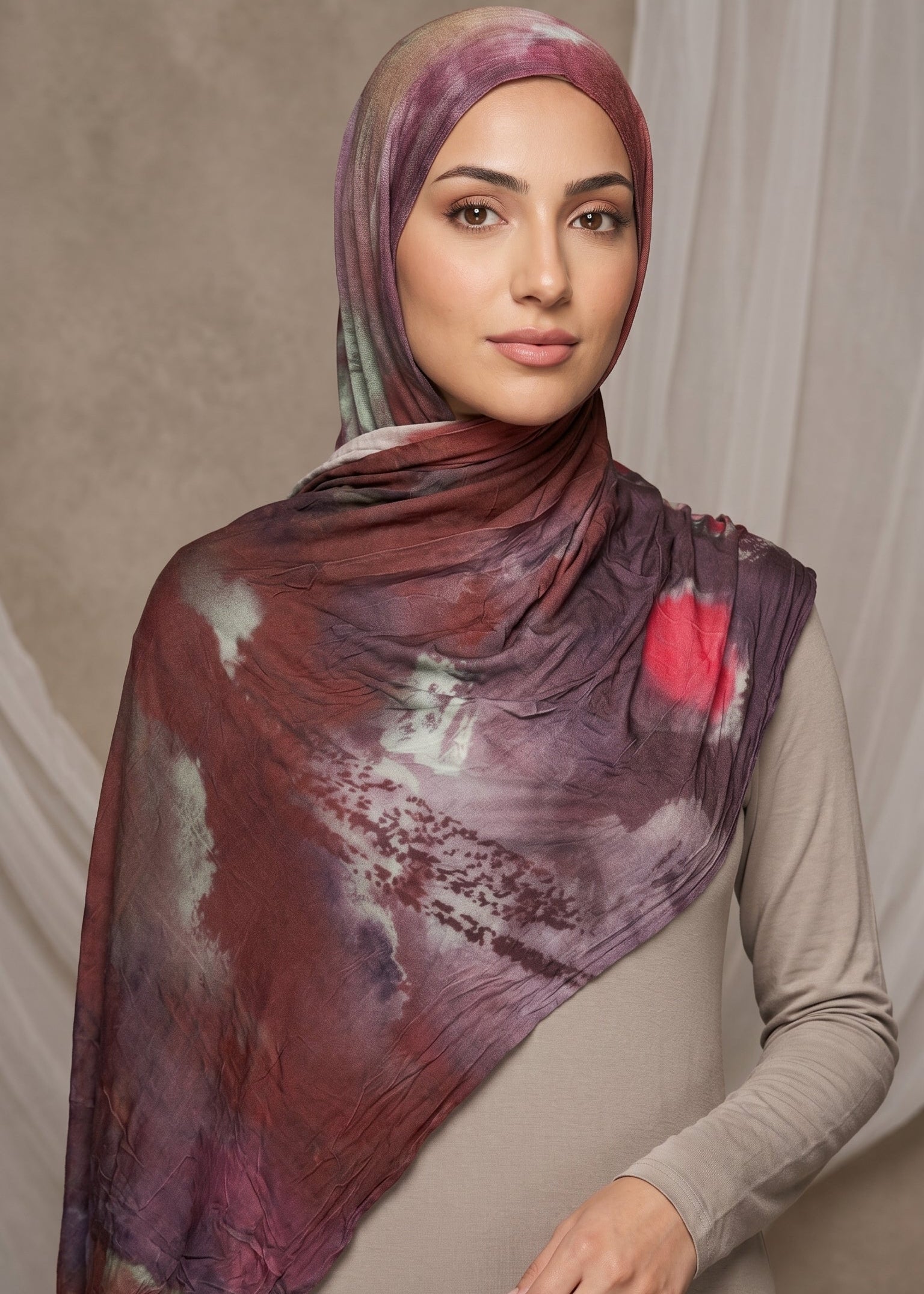 Violet Horizon Printed Jersey Hijab