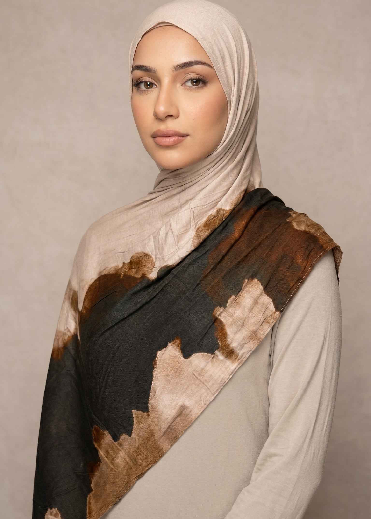 Espresso Cloud Printed Jersey Hijab (Copy)