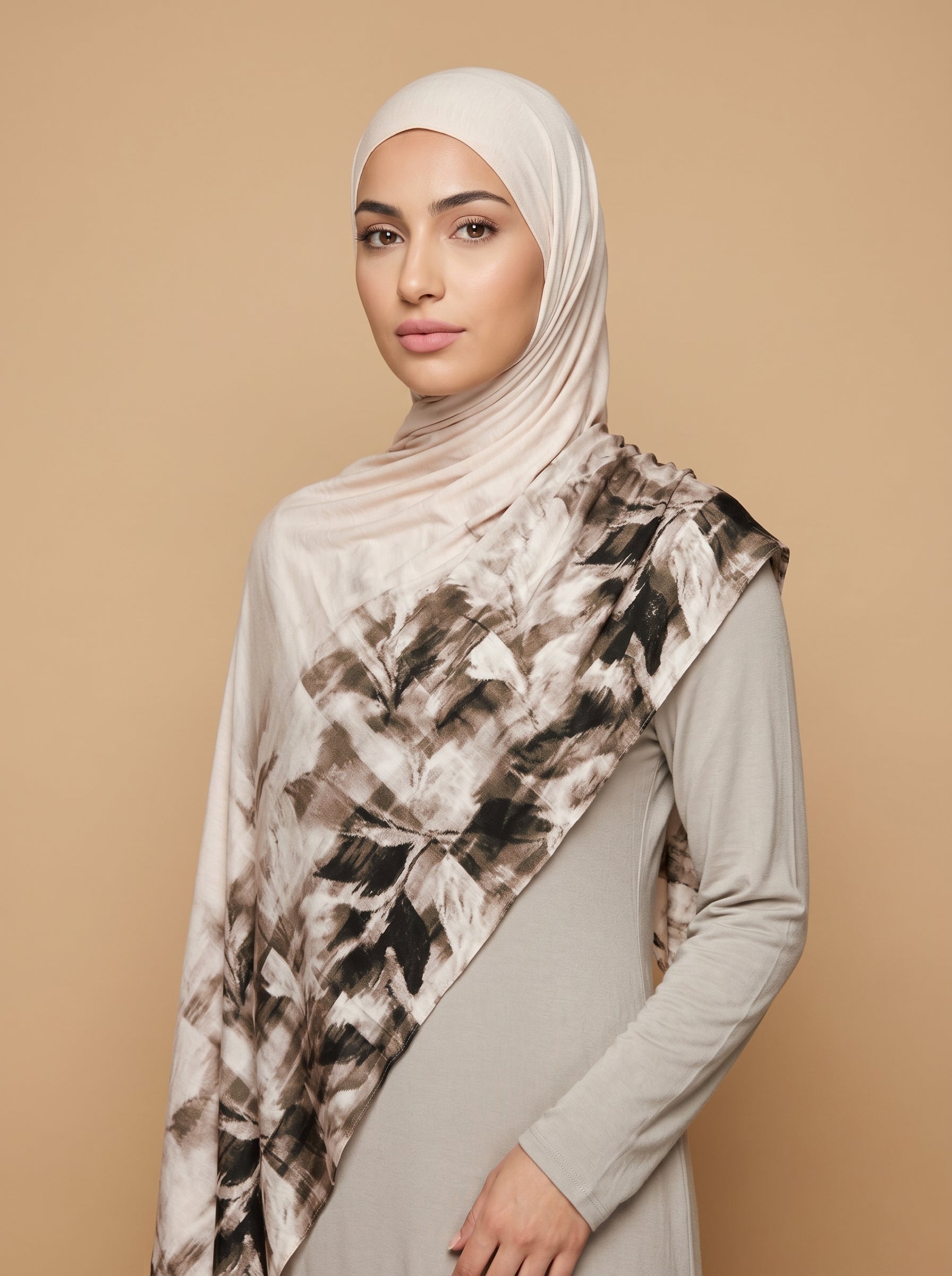 Monochrome Dream Printed Jersey Hijab