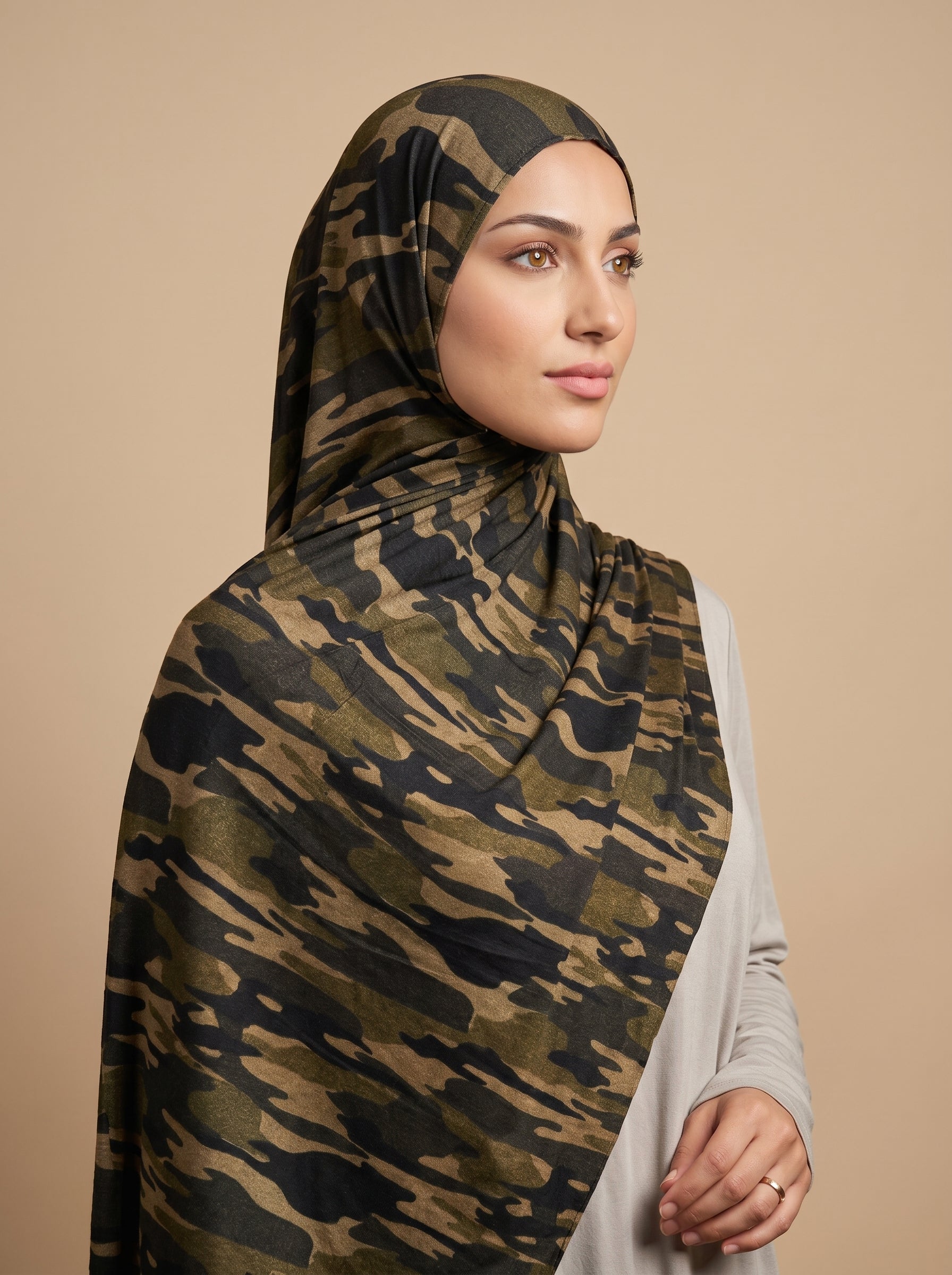 Military Print Printed Jersey Hijab