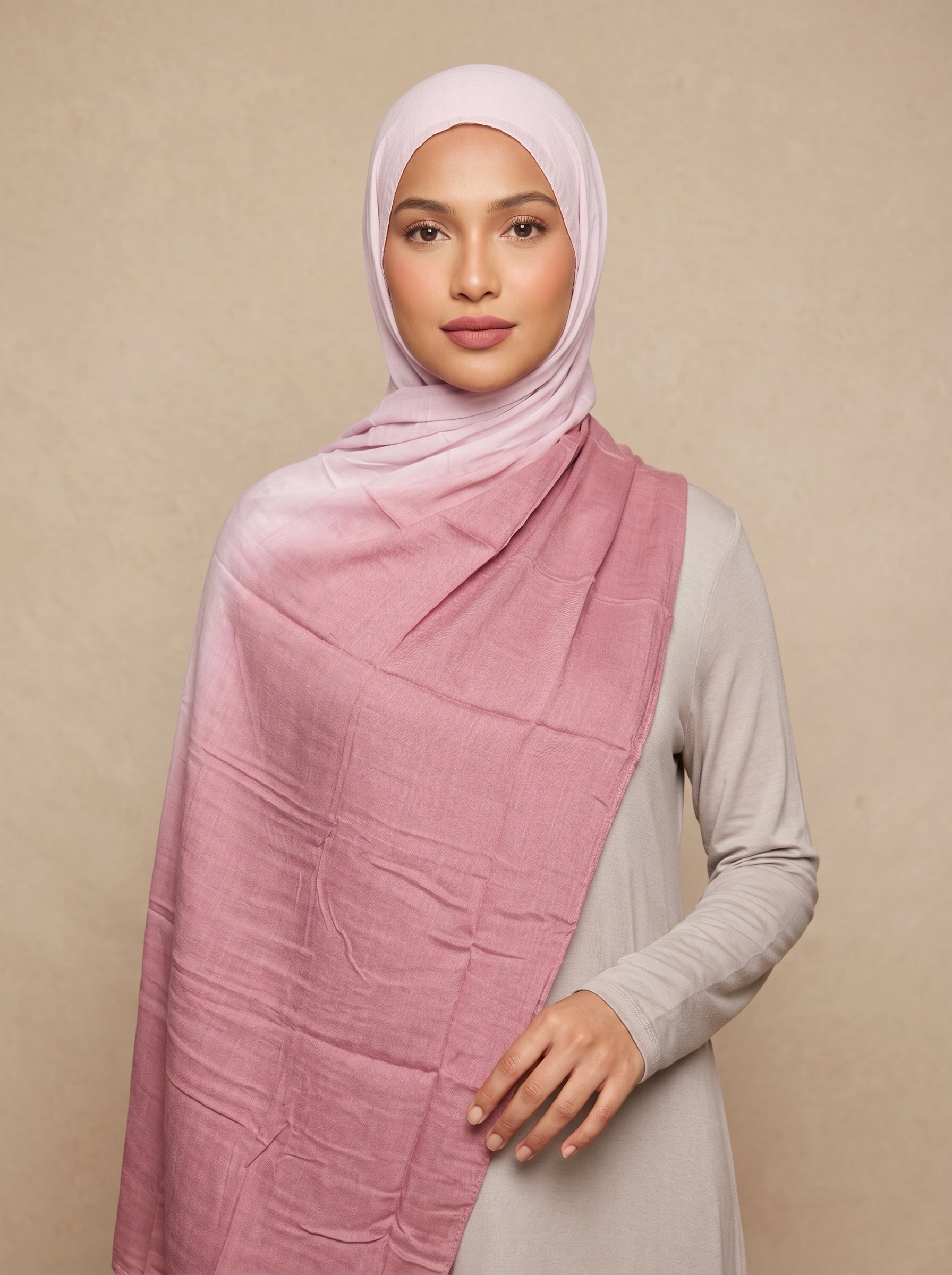 Rose Mauve Premium Ombre Modal Hijab
