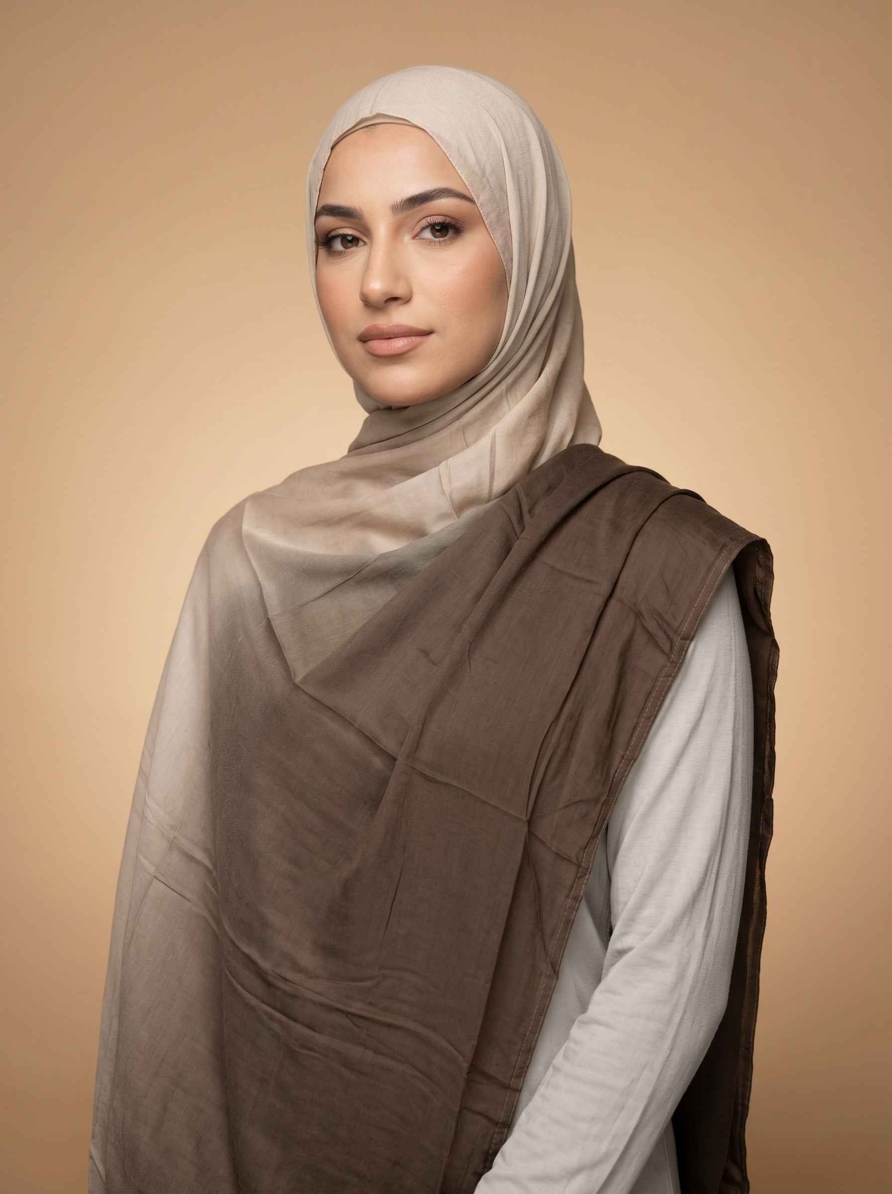 Ember Veil Gradient Premium Ombre Modal Hijab (Copy)