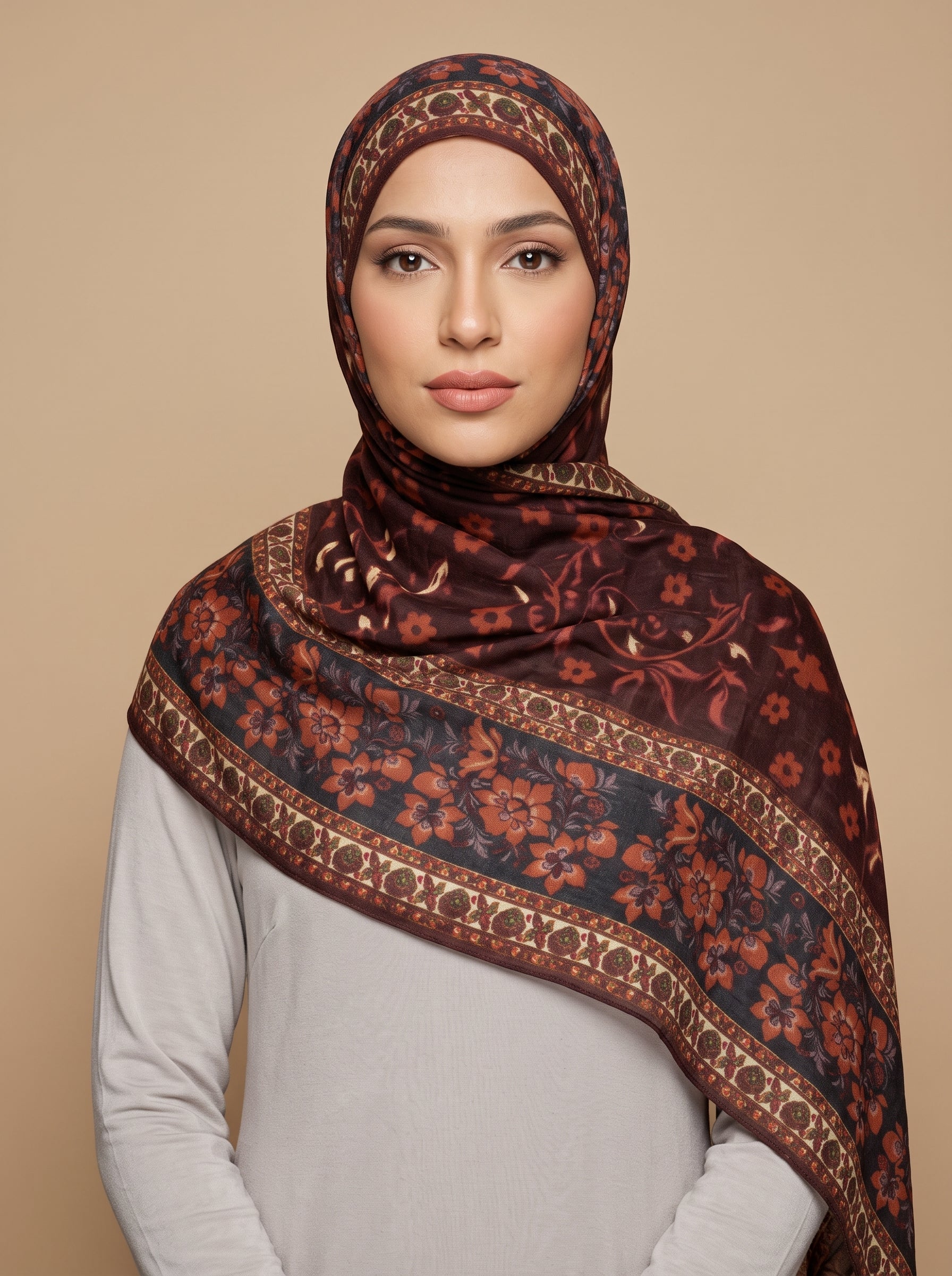 Heritage Bloom Printed Modal Hijab
