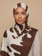Ripple Brown Printed Jersey Hijab