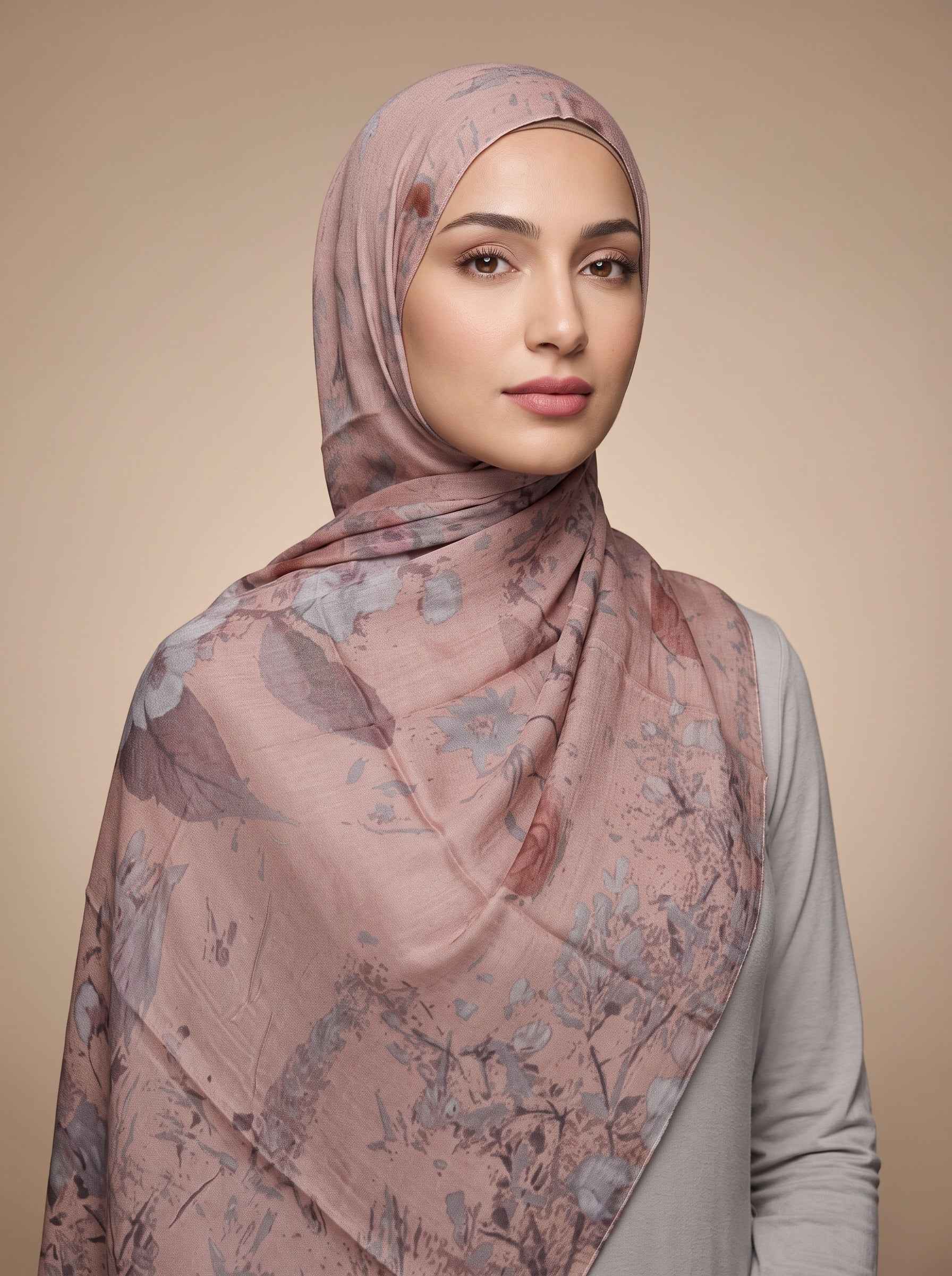 Pressed Flora Printed Modal Hijab (Copy)
