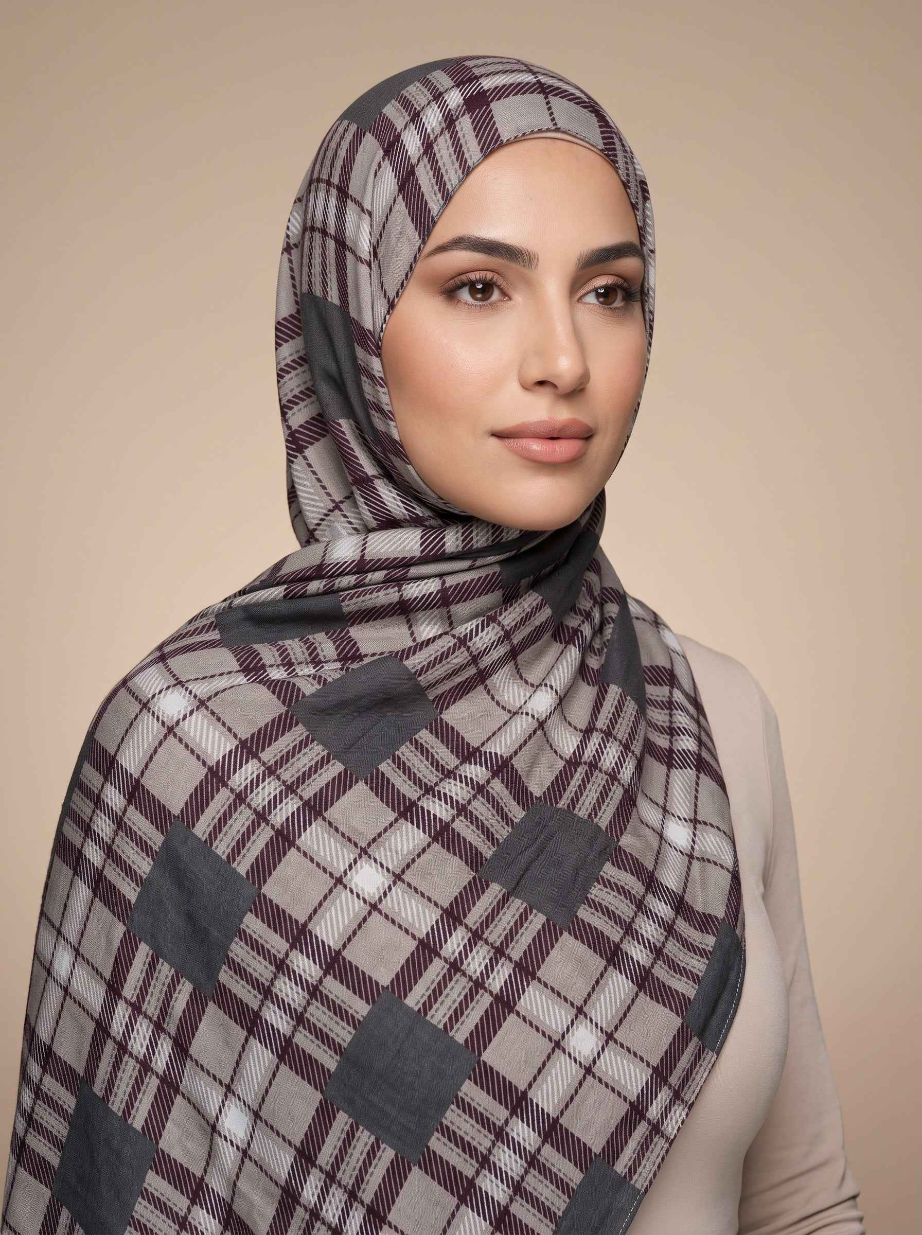 The Heritage Plaid  Printed Modal Hijab (Copy)