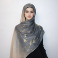 Warm Stone Grey Printed Modal Watermark Ombre Hijab