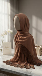 Rich Cocoa Lace Modal Hijab