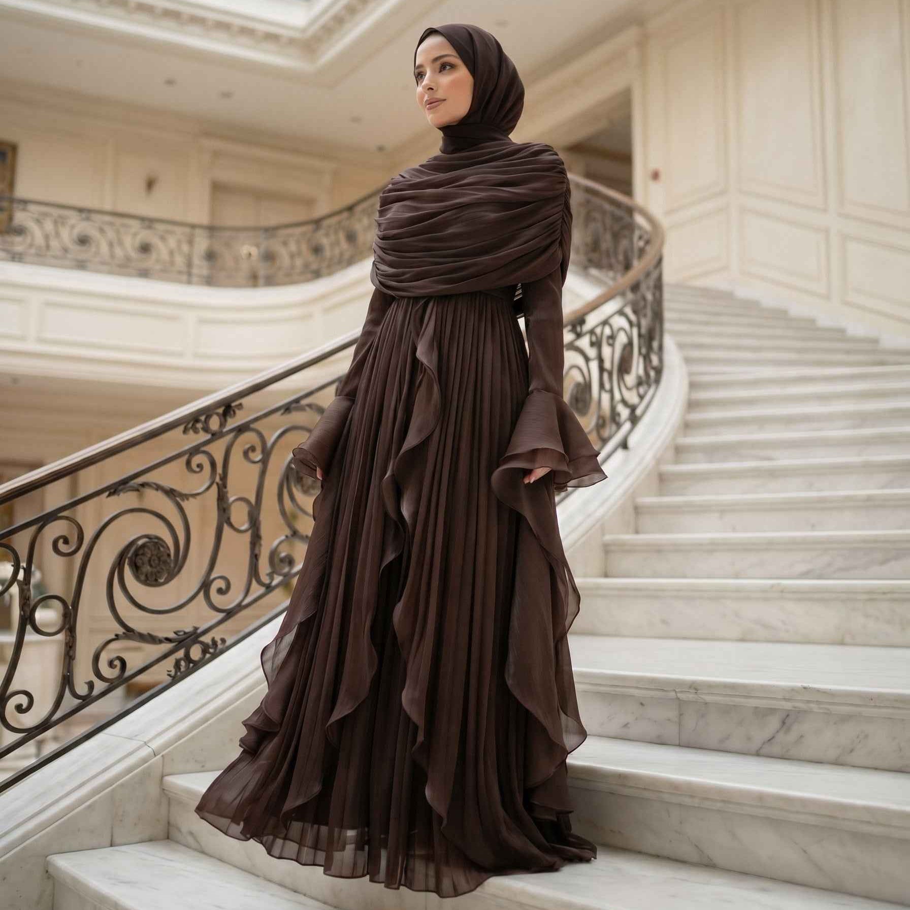 The Hoor Majesty Gown - Chocolate Brown