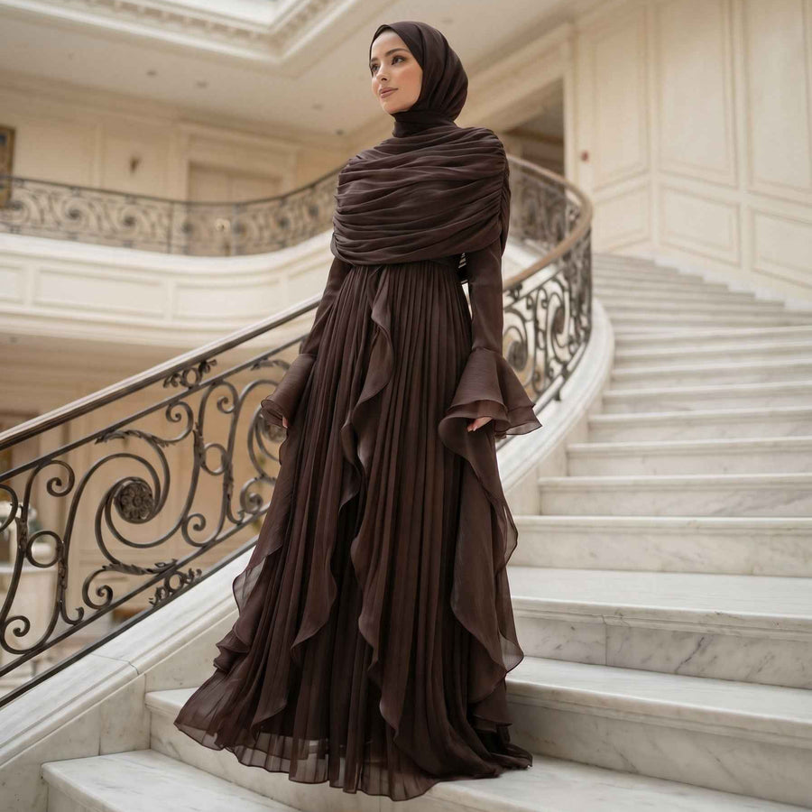 The Hoor Majesty Gown - Chocolate Brown