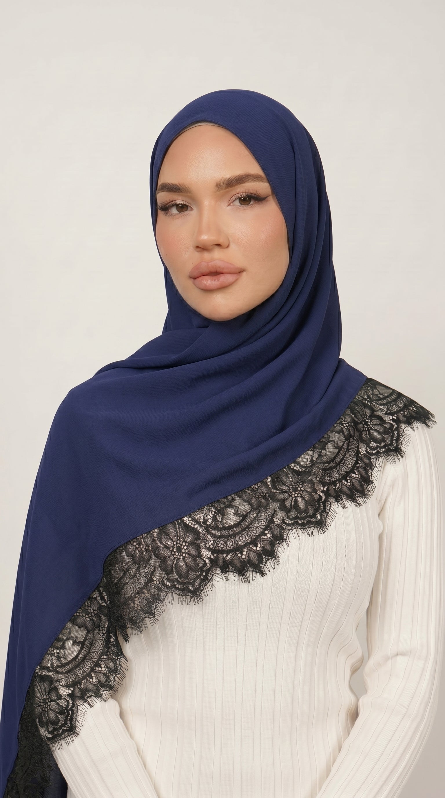 Royal Navy Lace Modal Hijab