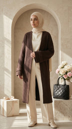 The Grace Longline Knitted Cardigan - Dark Espresso