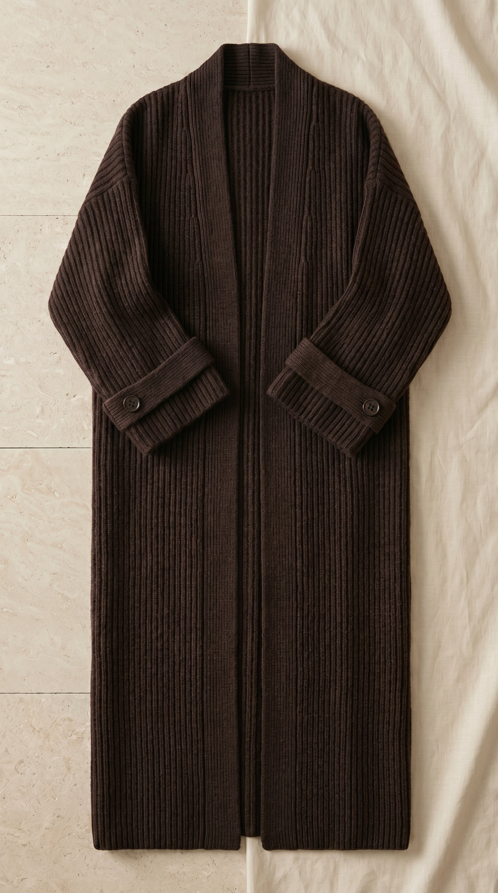 The Grace Longline Knitted Cardigan - Dark Espresso