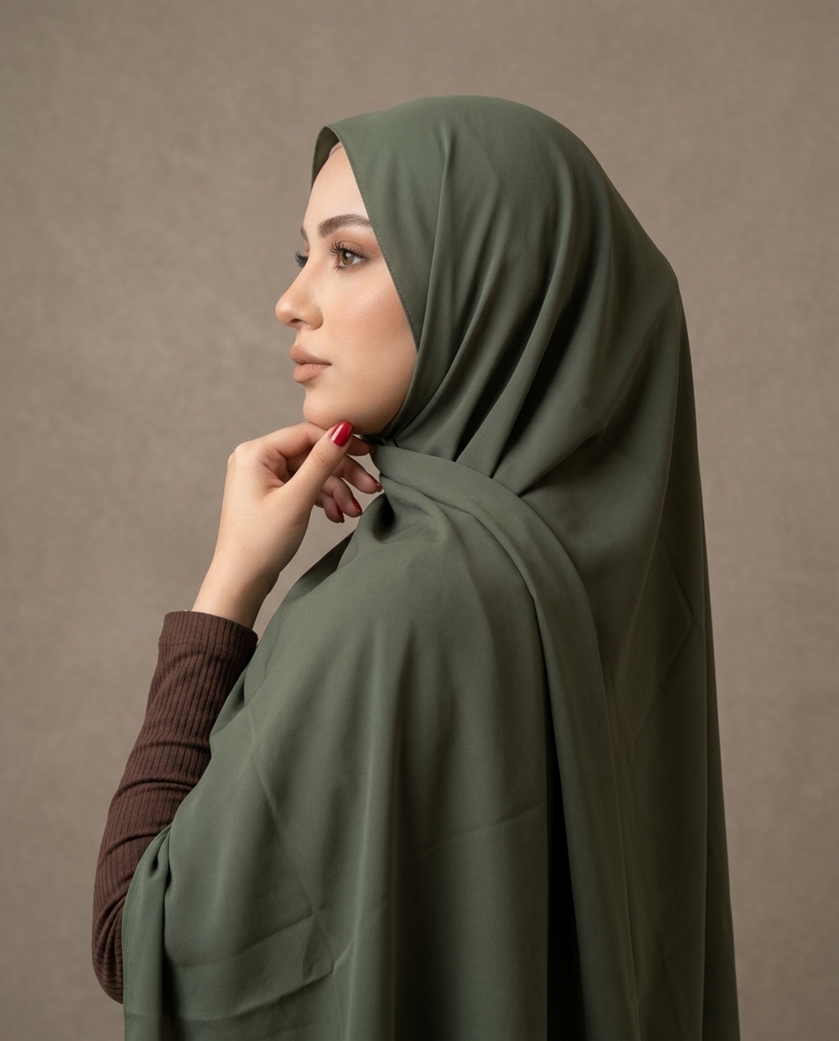Premium Medina Silk Chiffon Hijab  – Forest