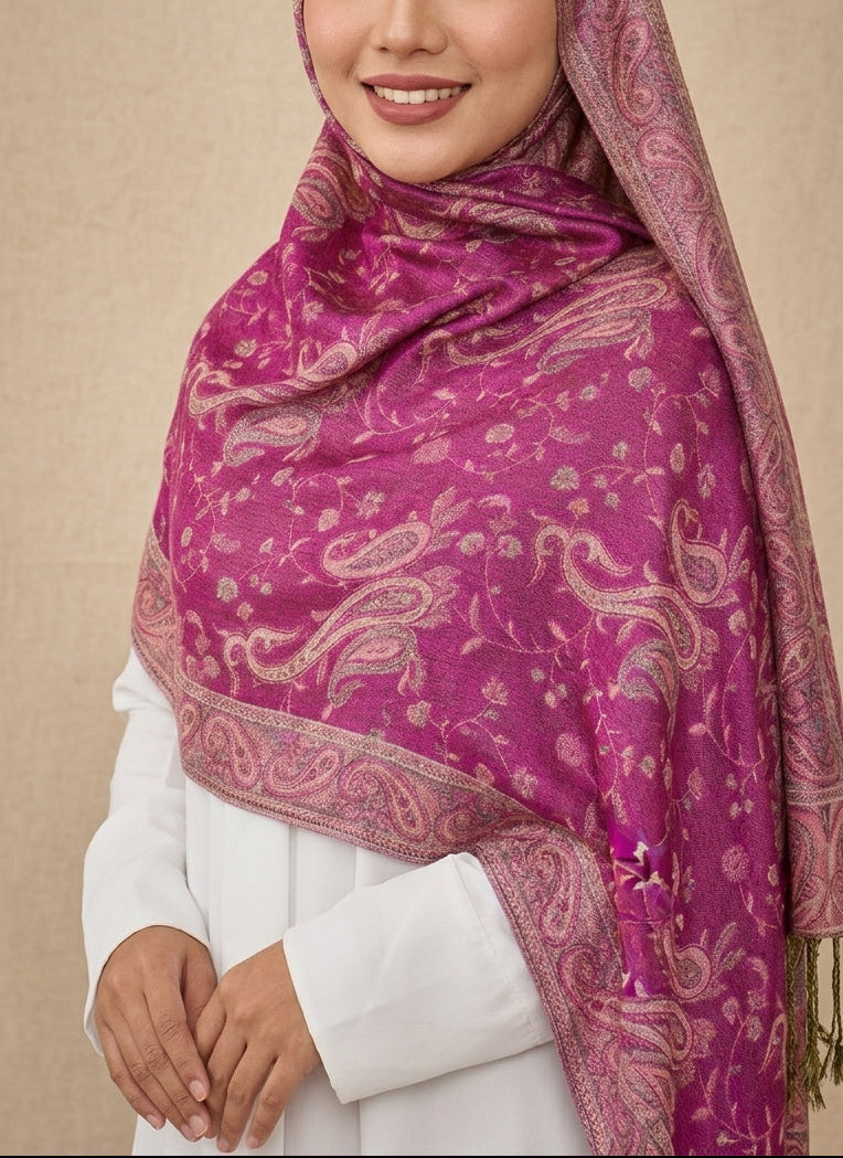 Royal Fuchsia Cashmere Pashmina Hijab