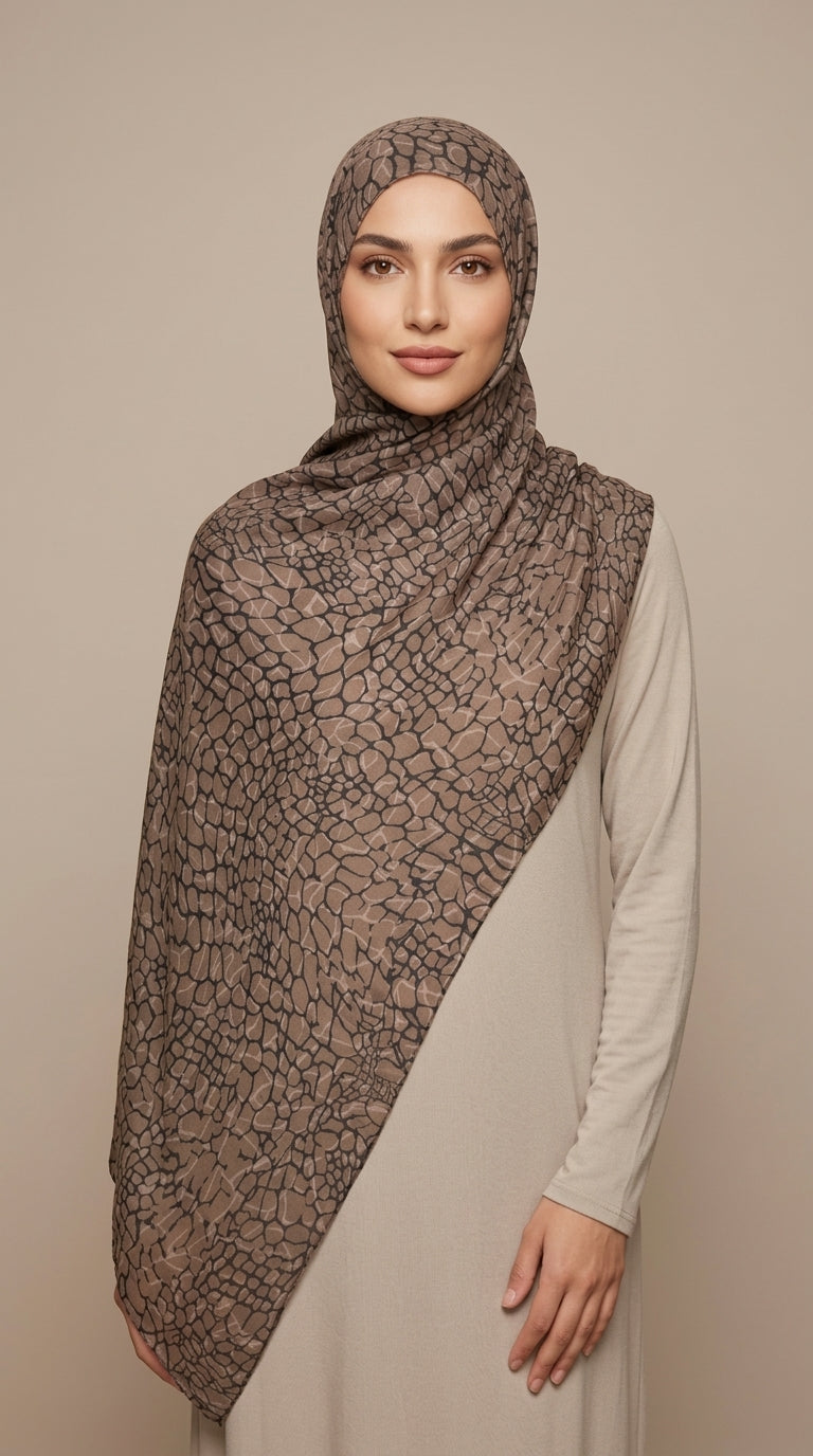 Desert Python Printed Modal Watermark Ombre Hijab