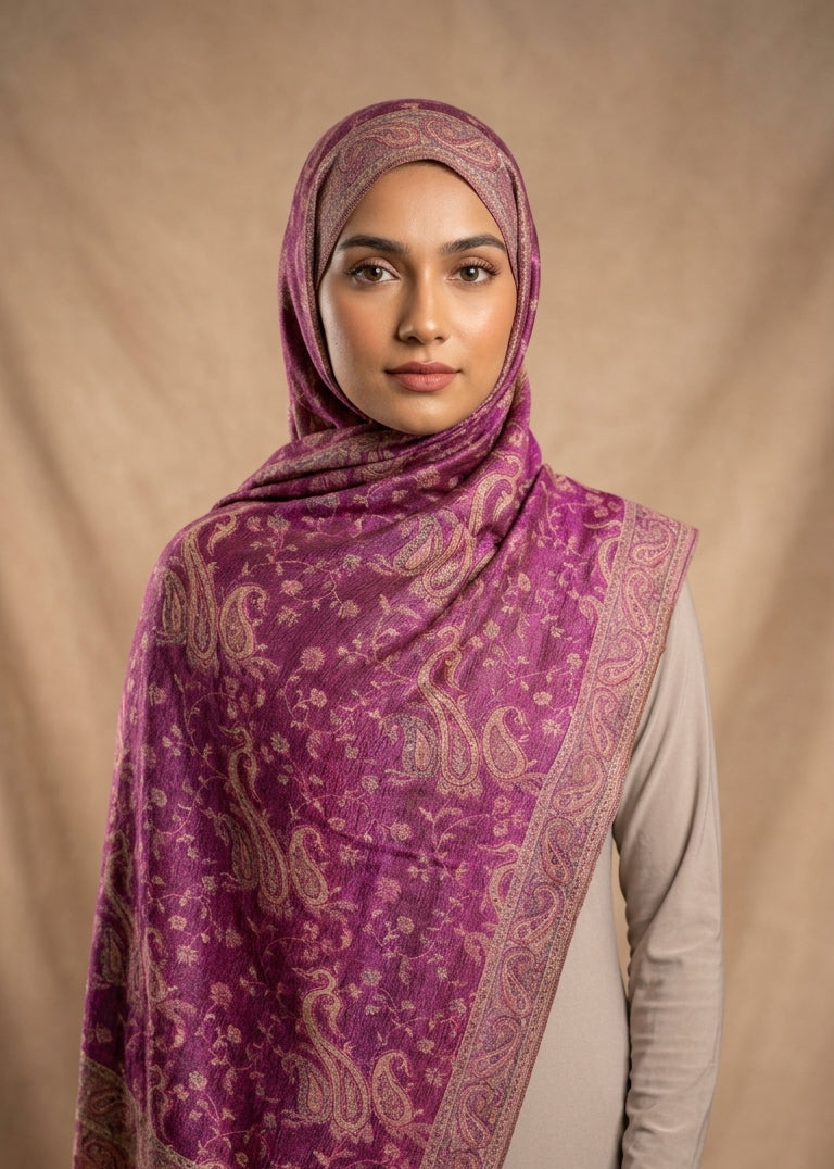 Royal Fuchsia Cashmere Pashmina Hijab