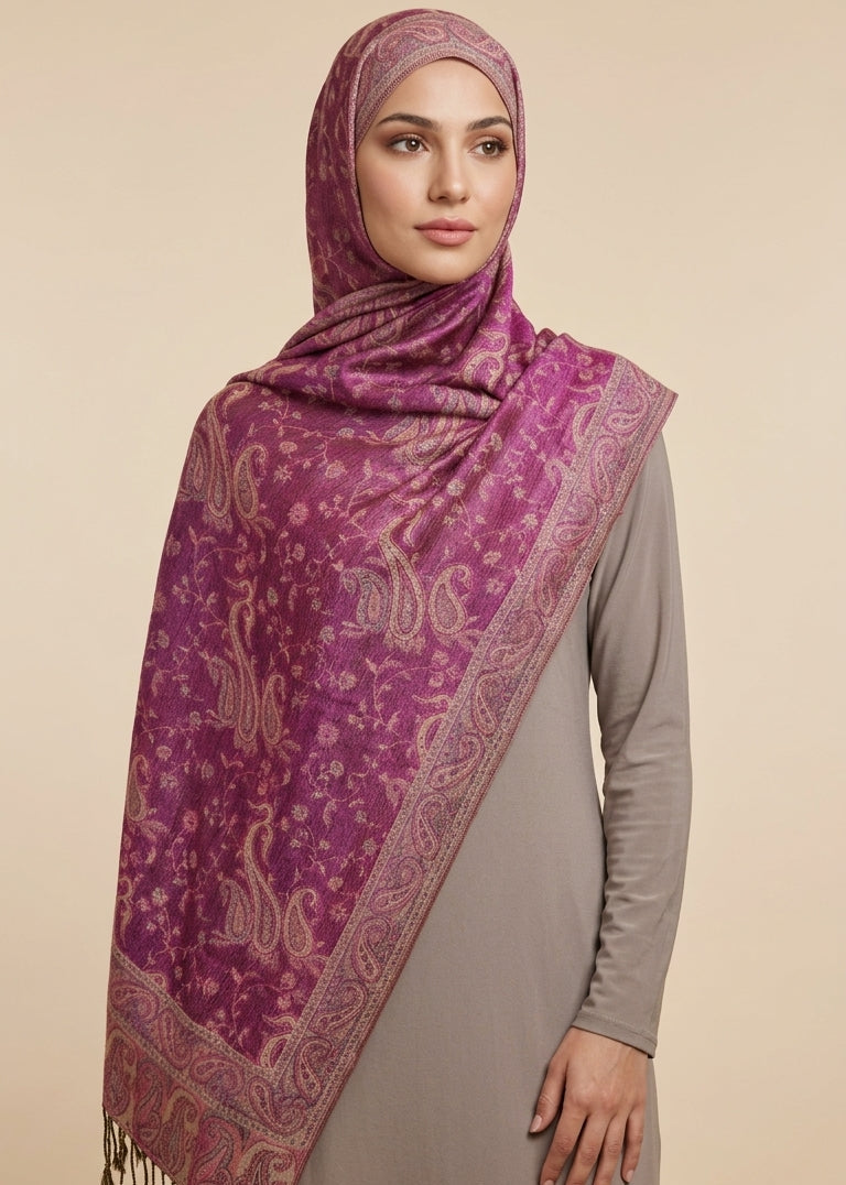 Royal Fuchsia Cashmere Pashmina Hijab