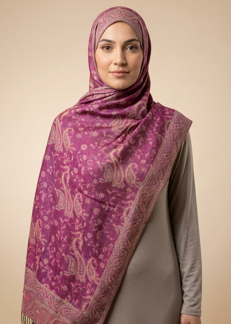 Royal Fuchsia Cashmere Pashmina Hijab